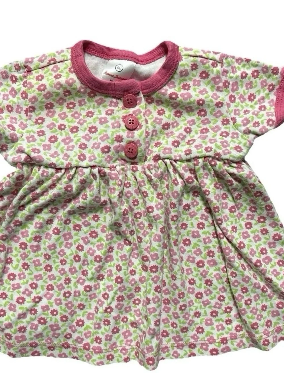 Hanna Andersson Baby Girl Floral Short Sleeve Top Size 60 cm 3-6 Months